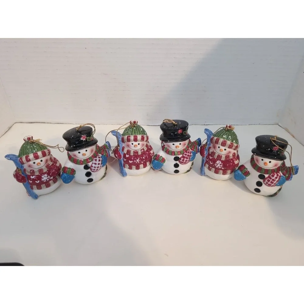 Burton + Burton 6 Ceramic Snowman‎ Ornaments